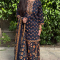 Kriti Navy Floral Sharara Suit