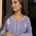 Meera Lilac Embroidered suit