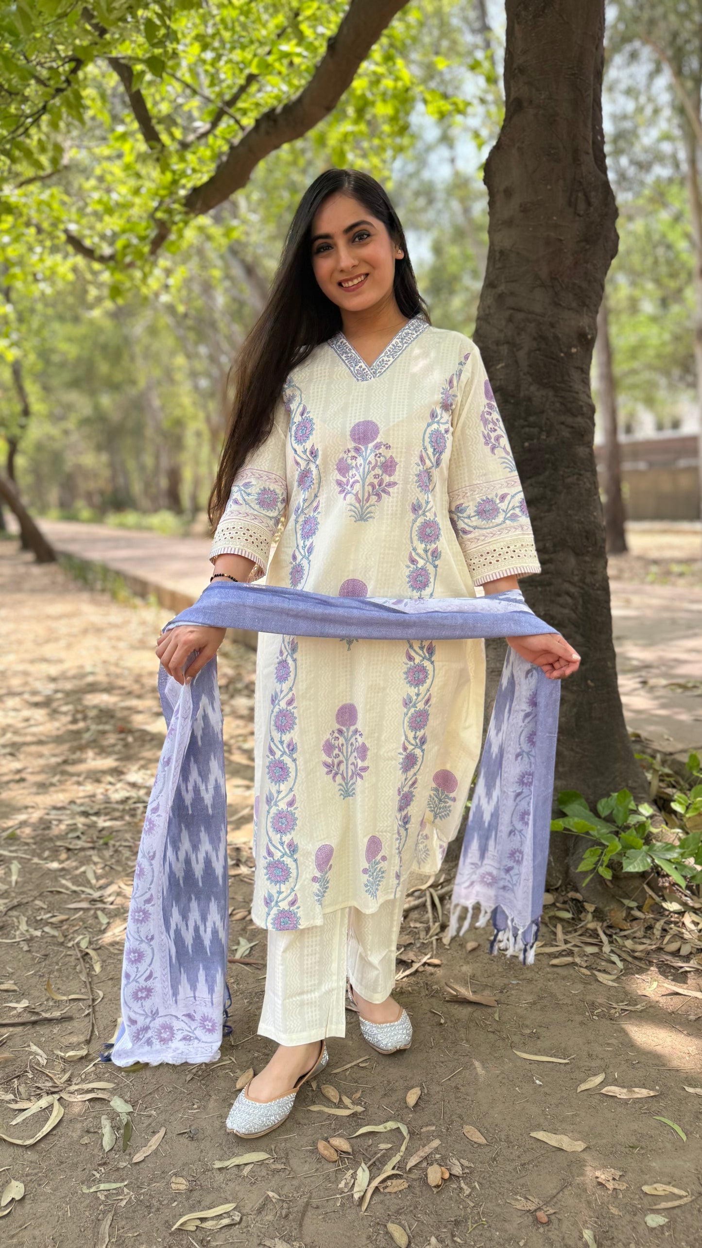 Sakshi Cream A-Line Suit