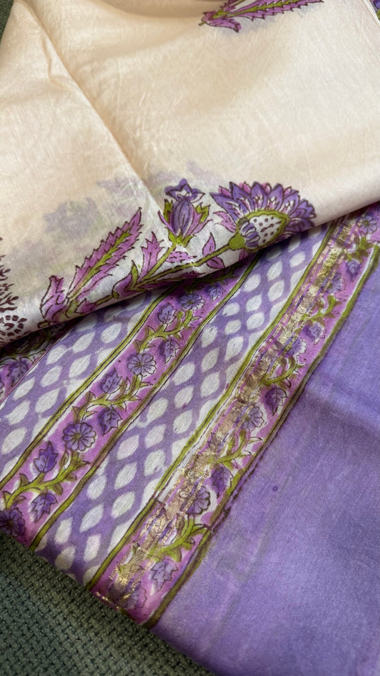 Ritu Lilac Mul Chanderi Unstitched Suit