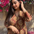 Sehar Brown Block Coord Set