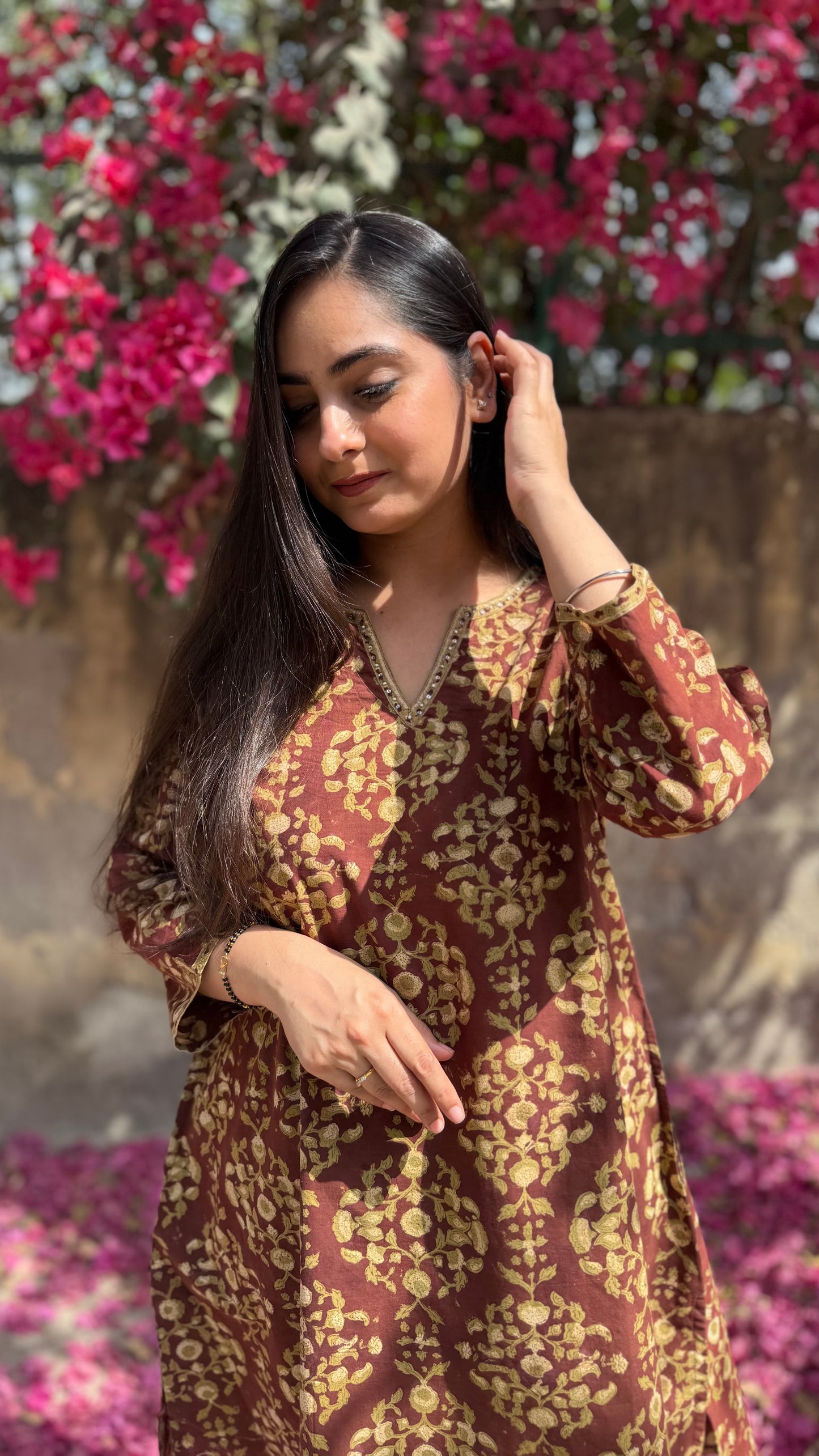 Sehar Brown Block Coord Set