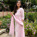 Pink Applique Suit Set