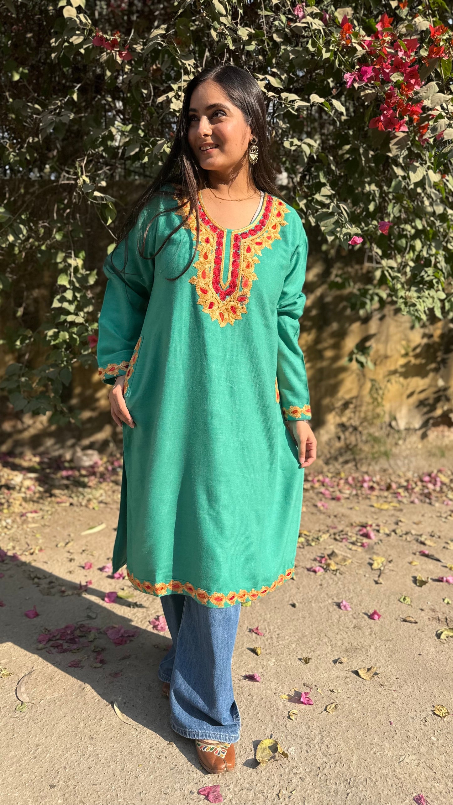 Rehmat Teal Green Phiran