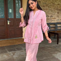 Pink Pintuck Embroidered Co-ord Set