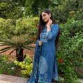 Blue Motif Suit Set
