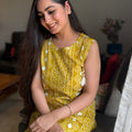 Shagun Mustard Sleeveless Cotton Suit