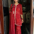 Fiza Garnet Chinnon Garara Suit