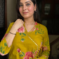 Shifa Mustard Green Suit