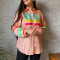 Peach Pastel Printed Shirt Top