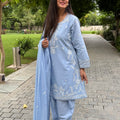 Zoya Powder Blue Farshi Suit
