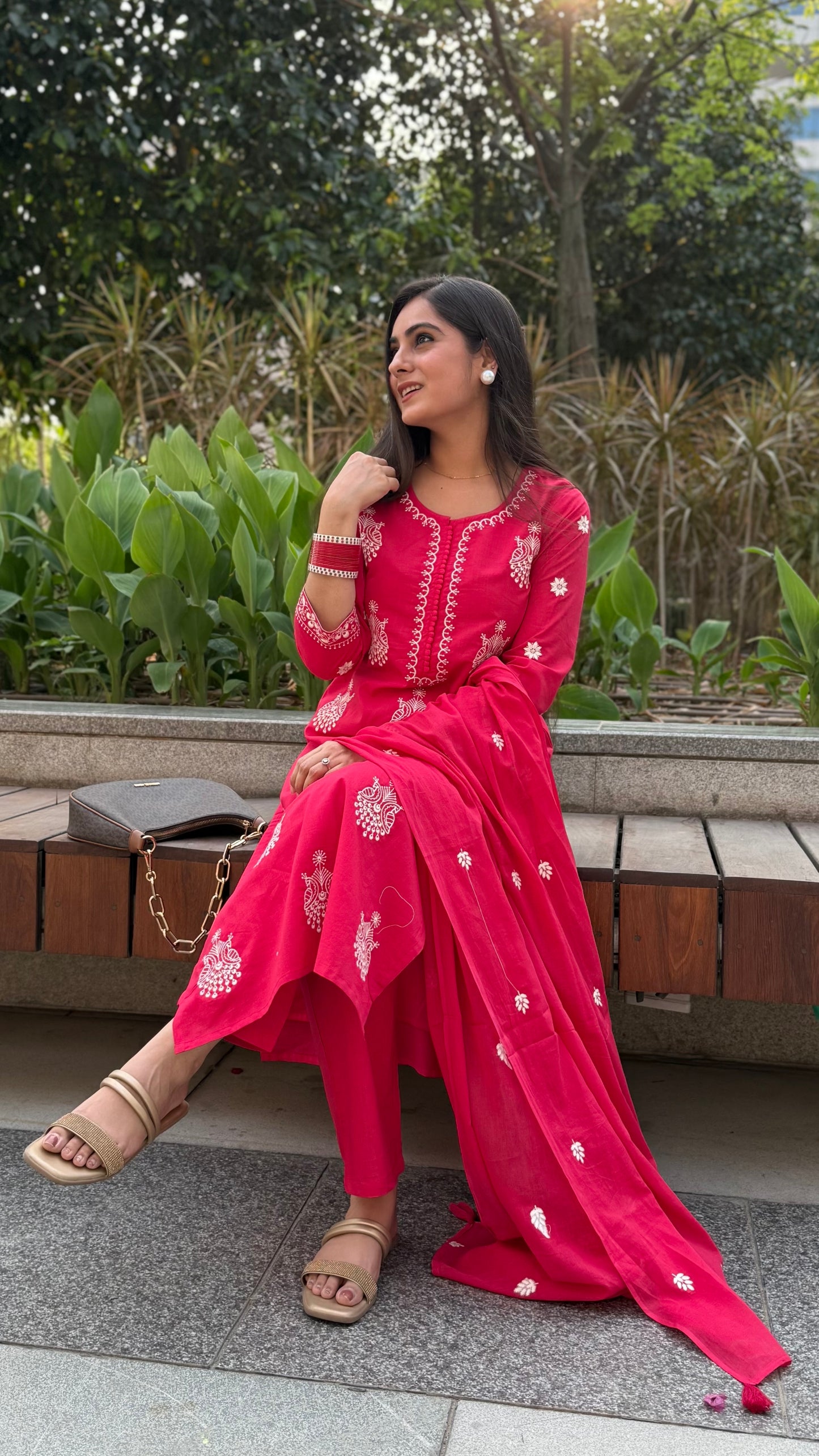 Meera Ruby Embroidered Suit