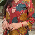 Kalamkari Rust Floral Suit Set