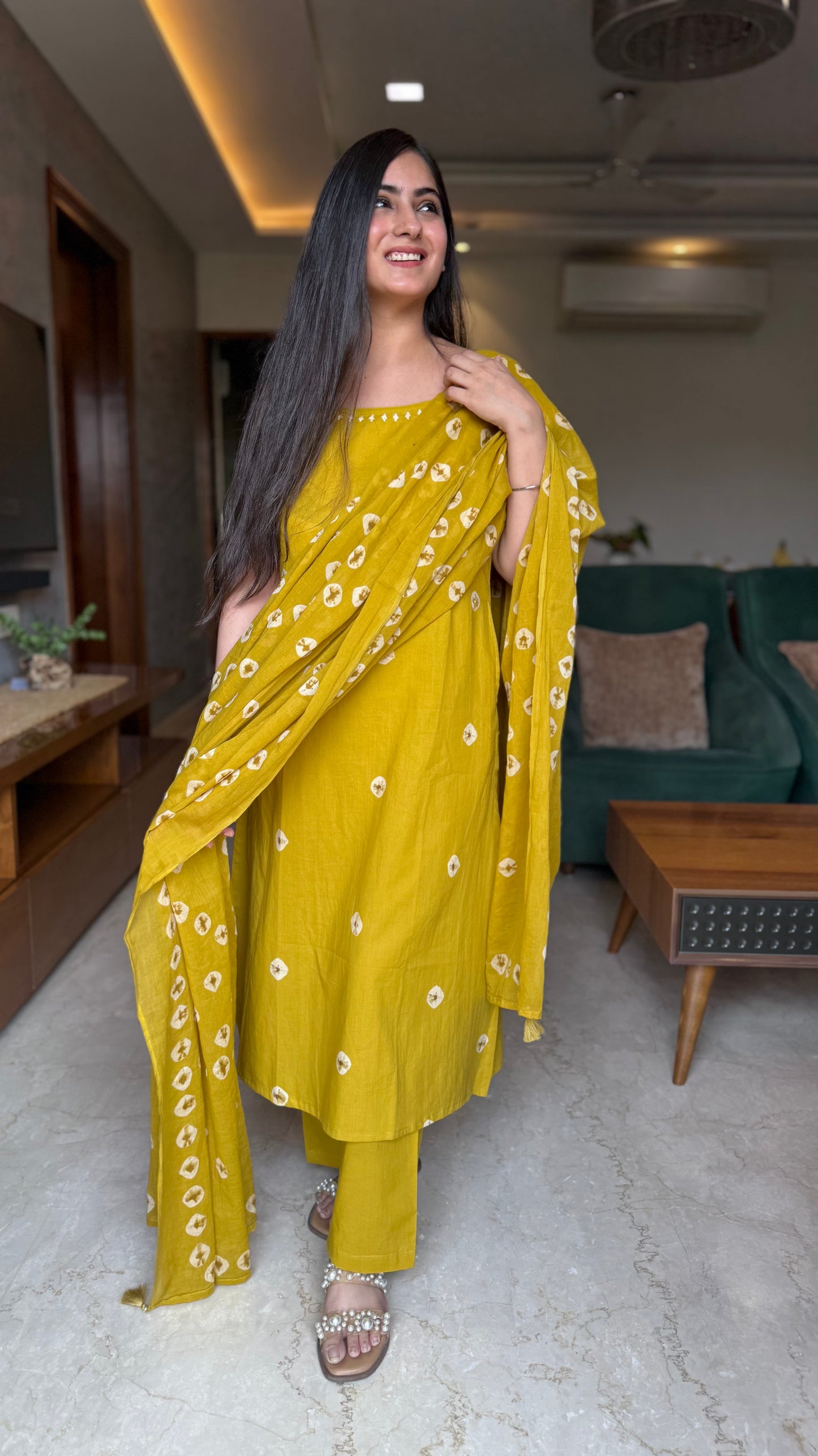 Himani Mustard A-Line Suit