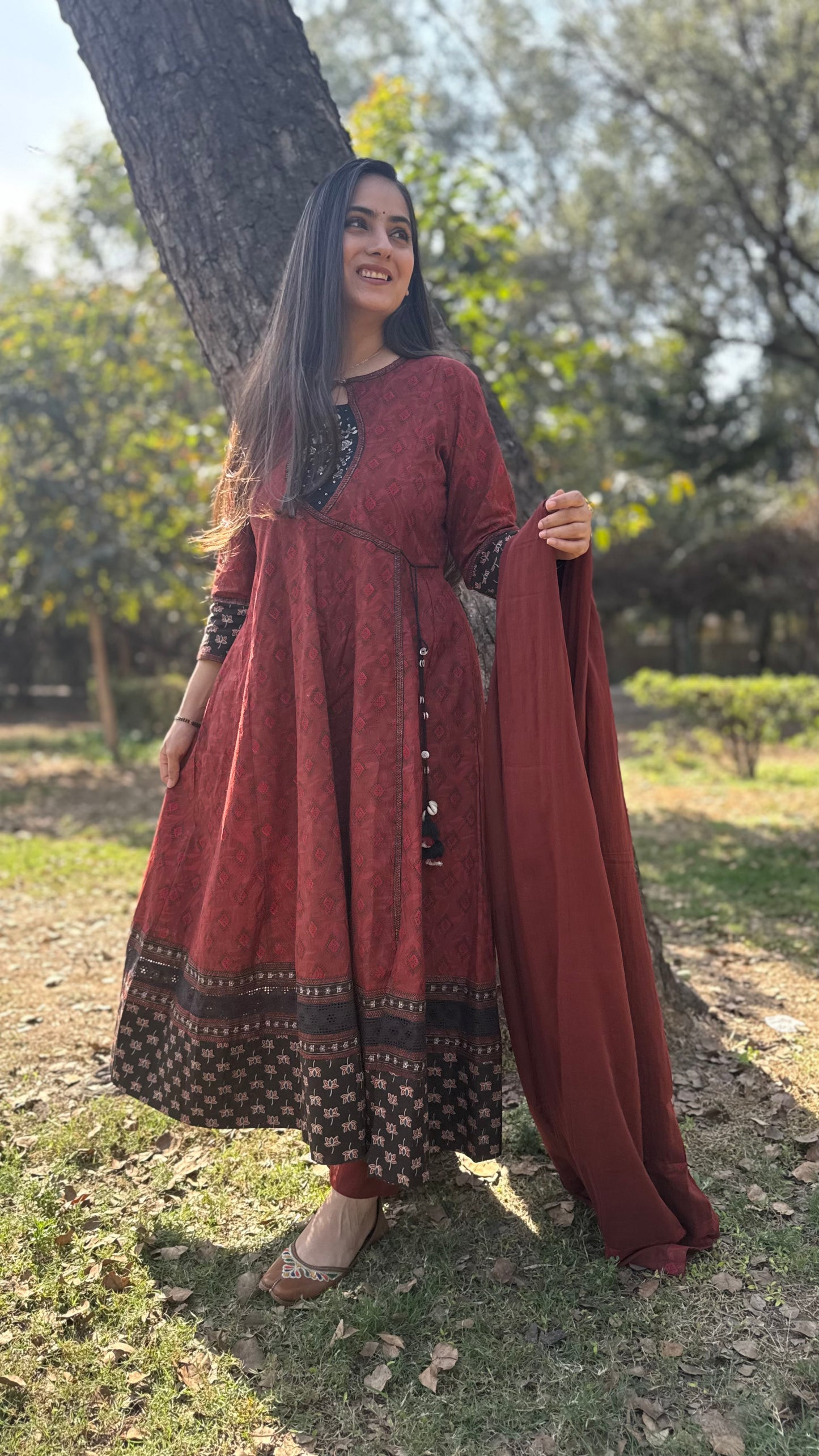 Aliya Rust Anarkali Suit