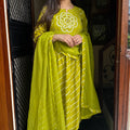 Richa Parrot Green Bandhej Suit