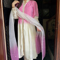 Richa Pink Cream Muslin Suit