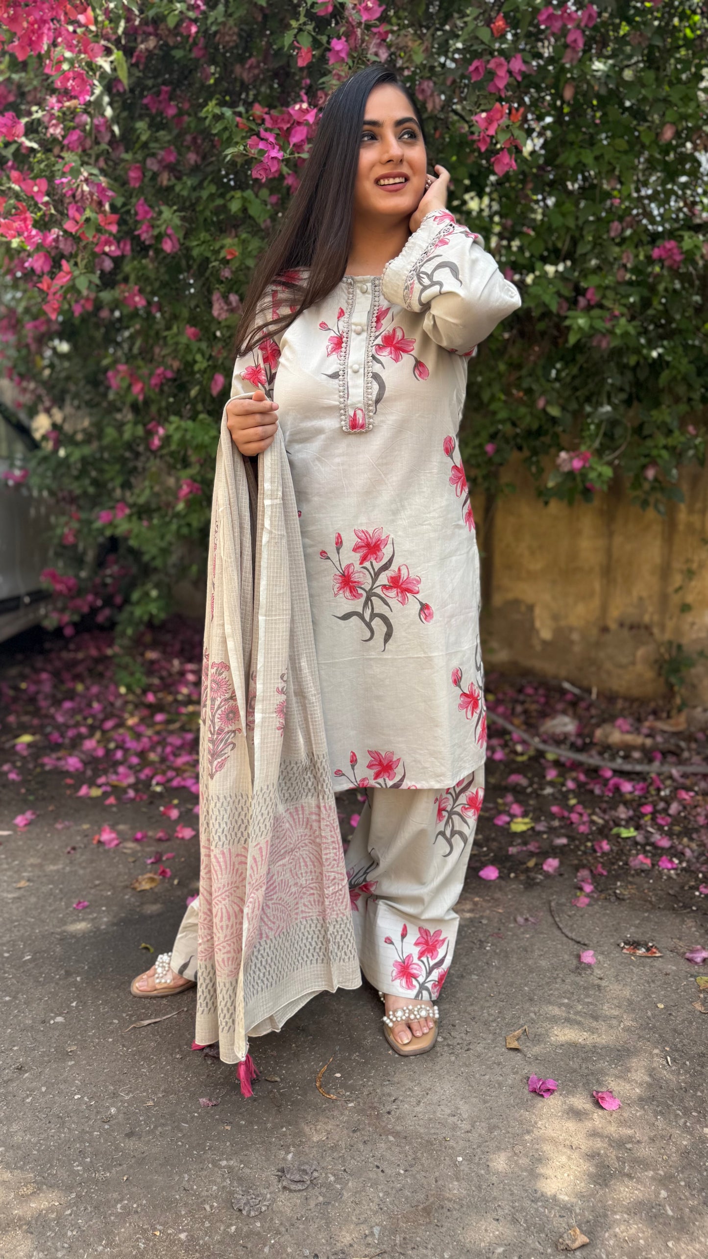 Pastel Grey Farshi Salwar Suit