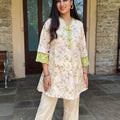 Roohani Lime Coral Coord Set
