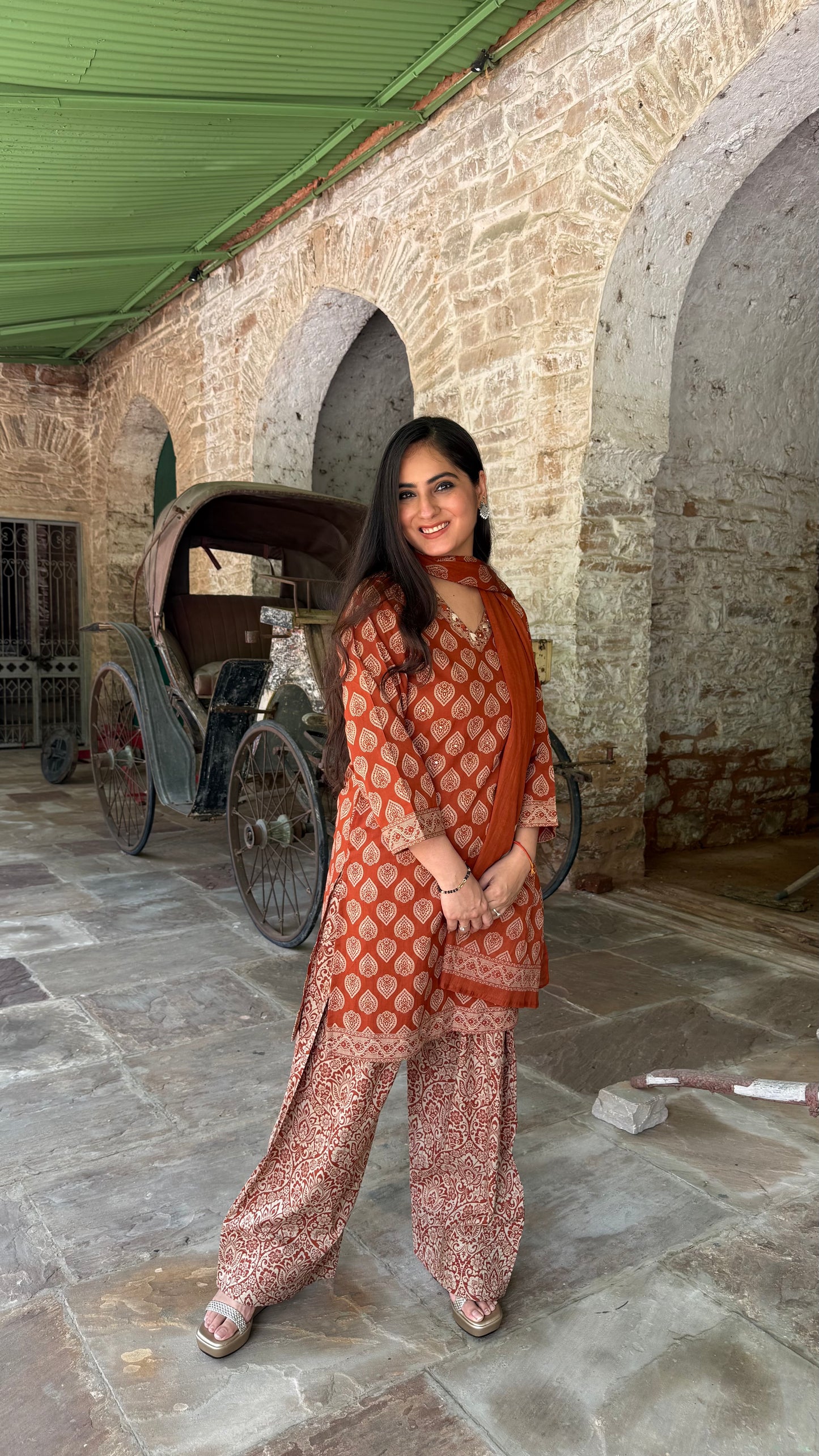 Meher Rust Farshi Suit