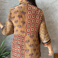Brown Floral Printed Button-Down Top