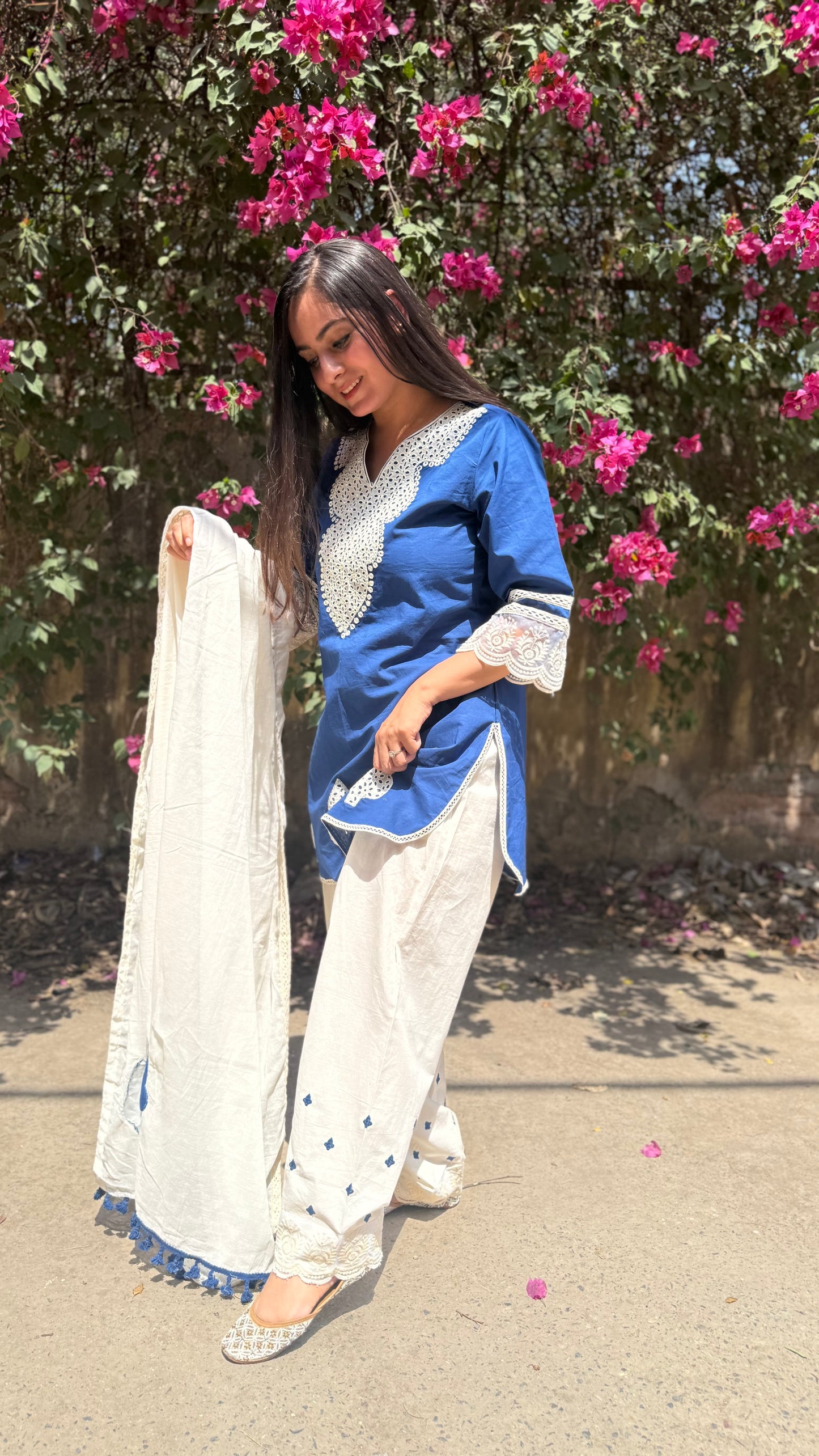 Noorani Blue Farshi Salwar Suit Set