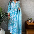 Simran Blue Lace Anarkali Suit