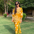 Mustard Crepe Co-ord Set