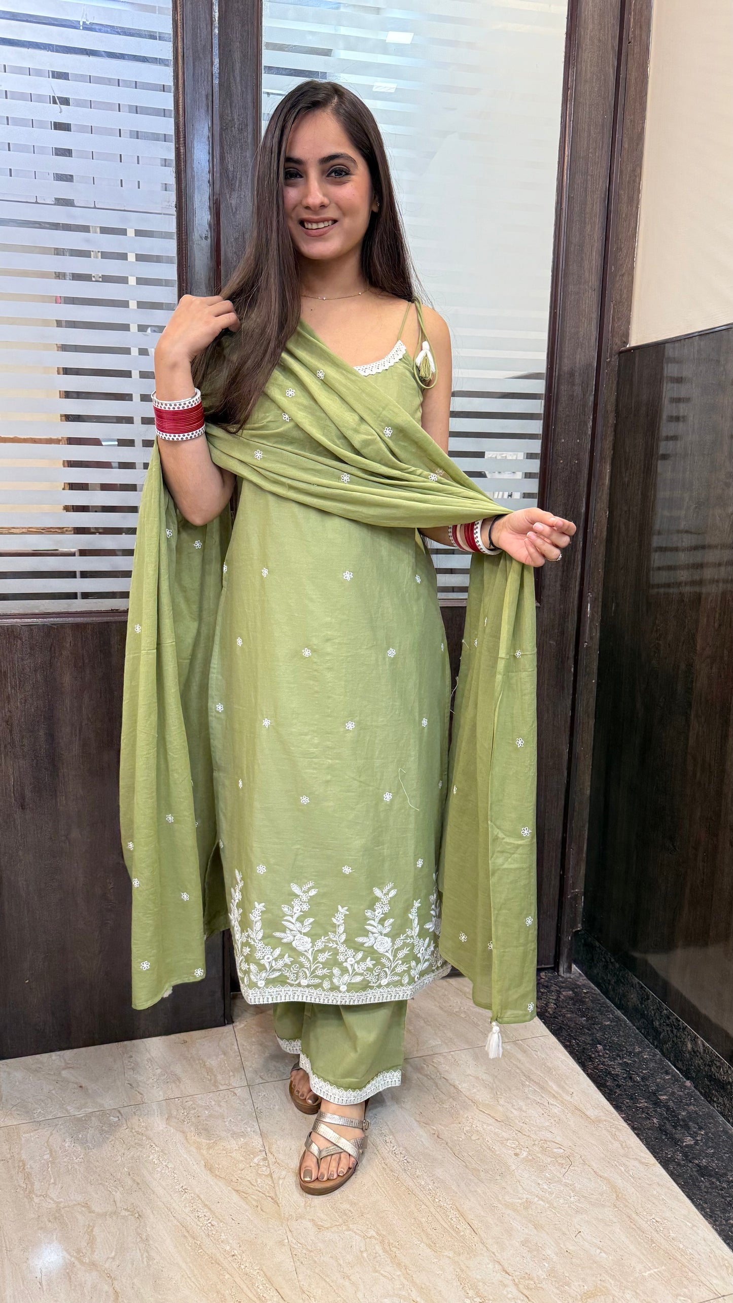 Sahiba Green Strap Suit