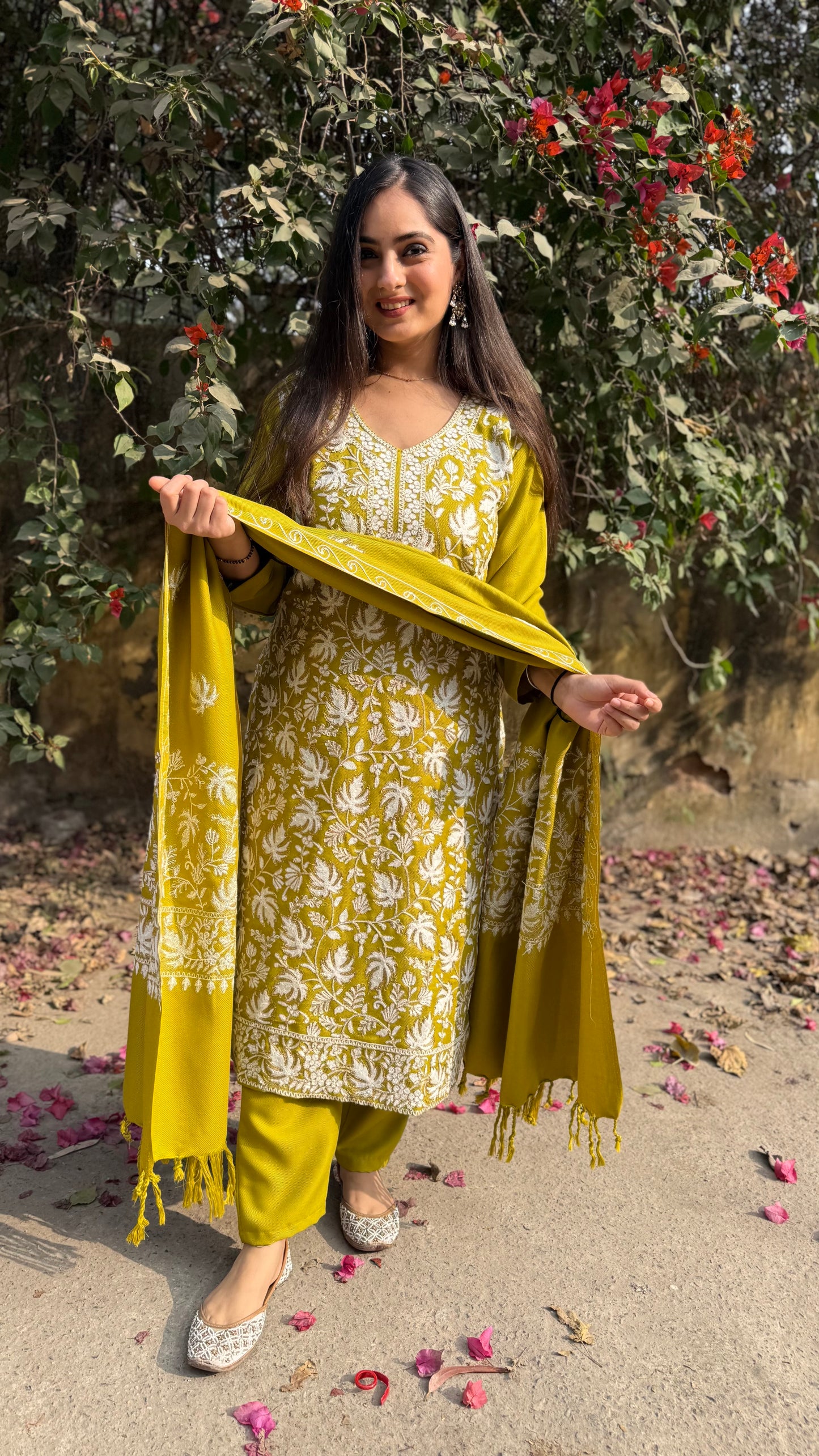 Riya Lemonade Green Embroidered Suit