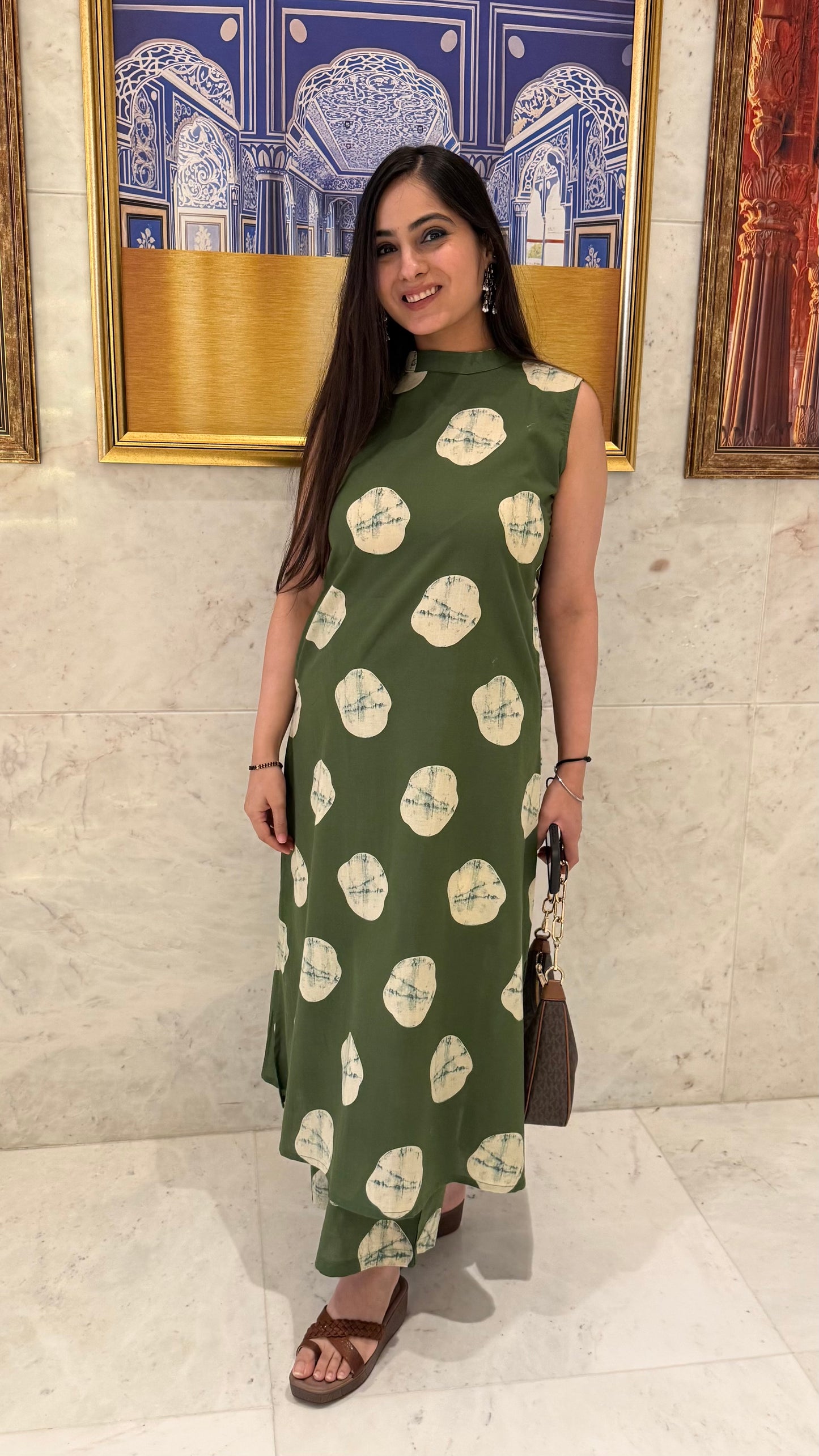Pooja Green A-Line Coord Set