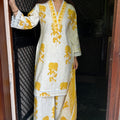 Ruhi Cream Mustard Lace Suit