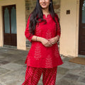 Meera Red Bandhej Farshi Set