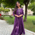 Kyra Purple Leheriya Anarkali Set