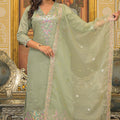 Manika Green Muslin Suit