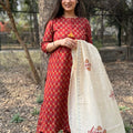 Kusum Rust Cotton Suit