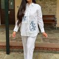 Neha White Embroidered Coord Set