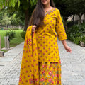 Manya Mustard Floral Sharara Suit