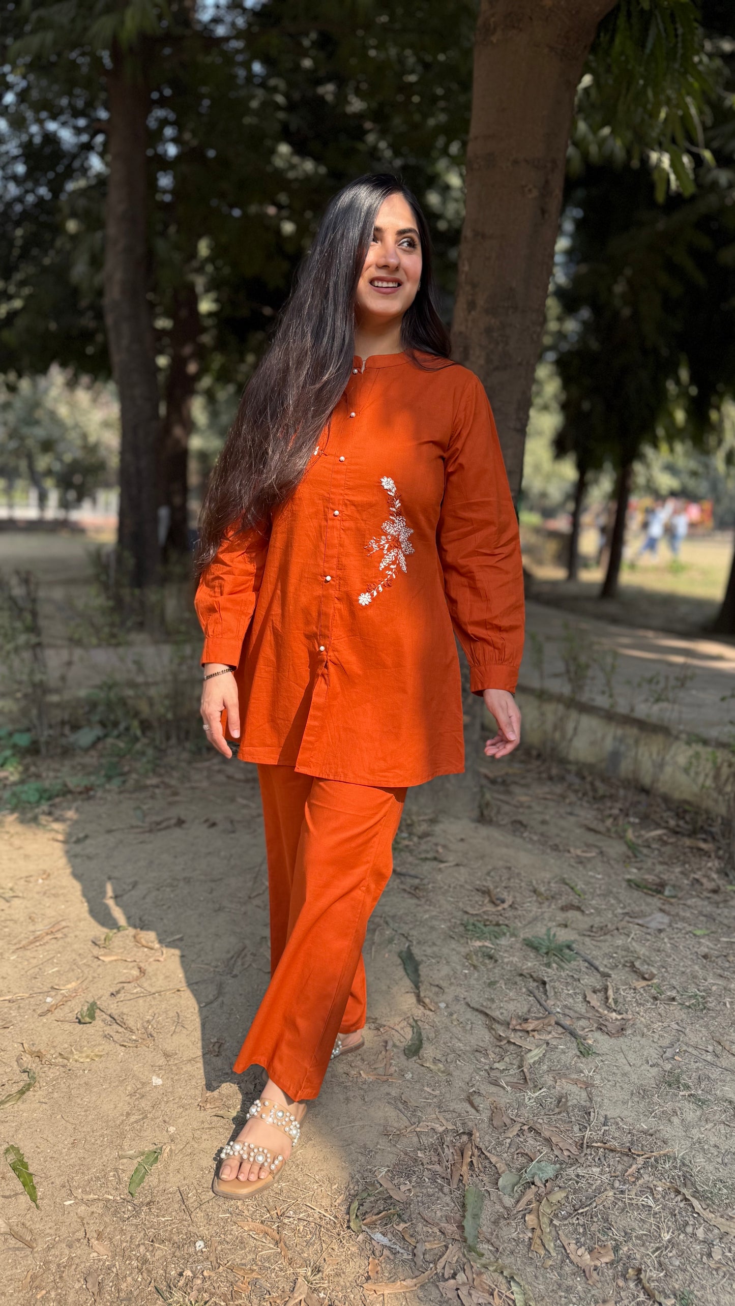 Sneha Orange Coord Set