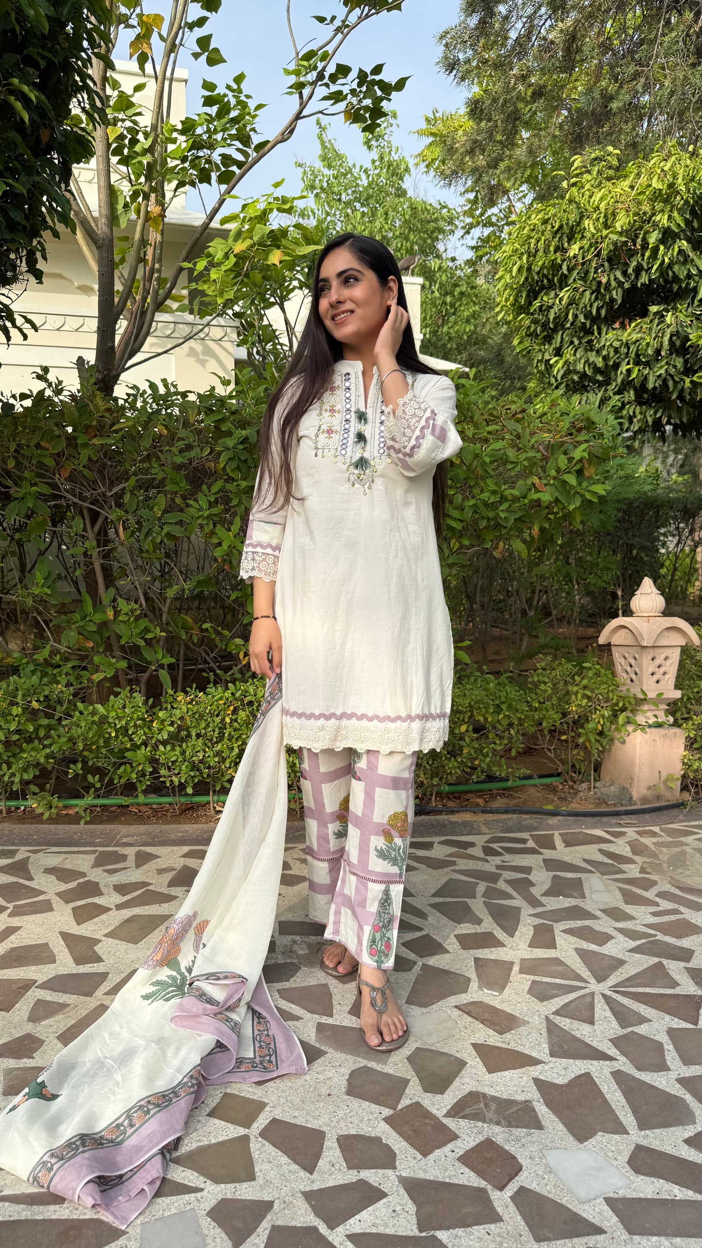 Lavender Bloom Cotton Suit Set