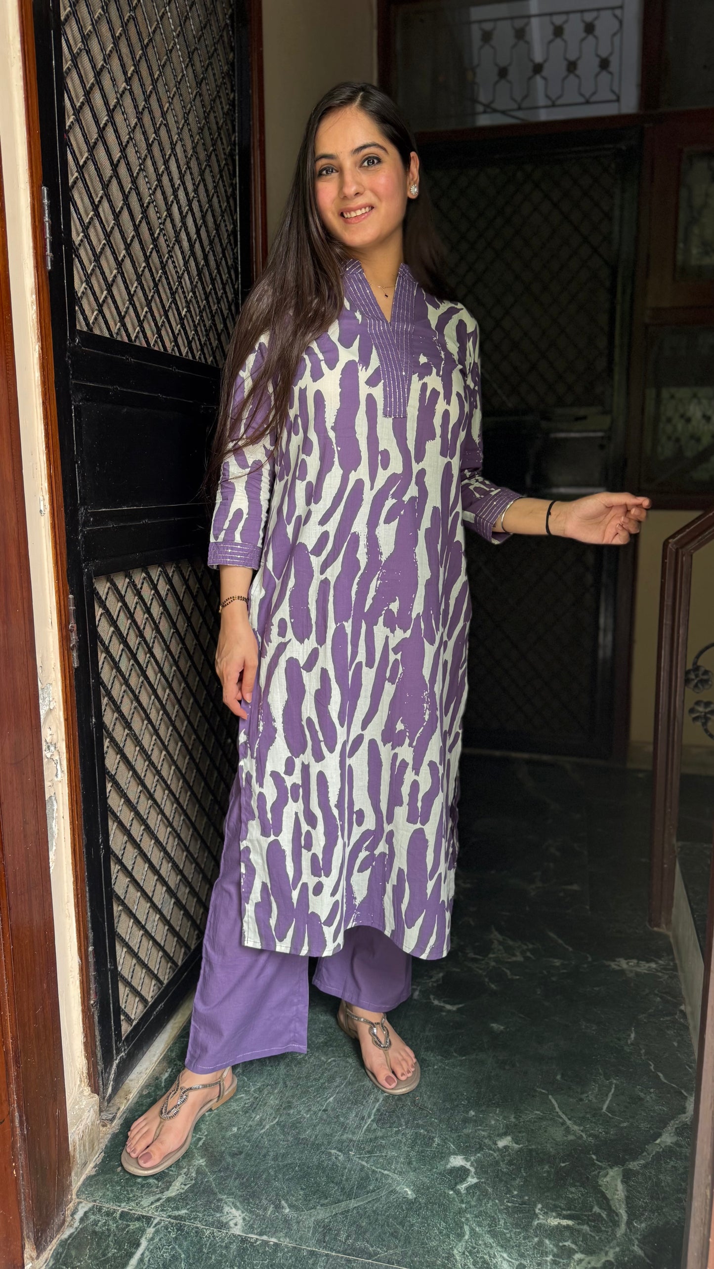 Nidhi Purple Kurta Pant Set
