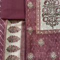 Zara Mauve Schiffli Unstitched Suit