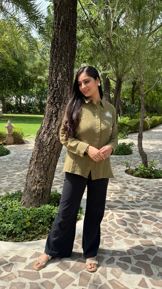 Olive Bloom Shirt