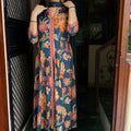 Komal Teal Muslin Anarkali Suit