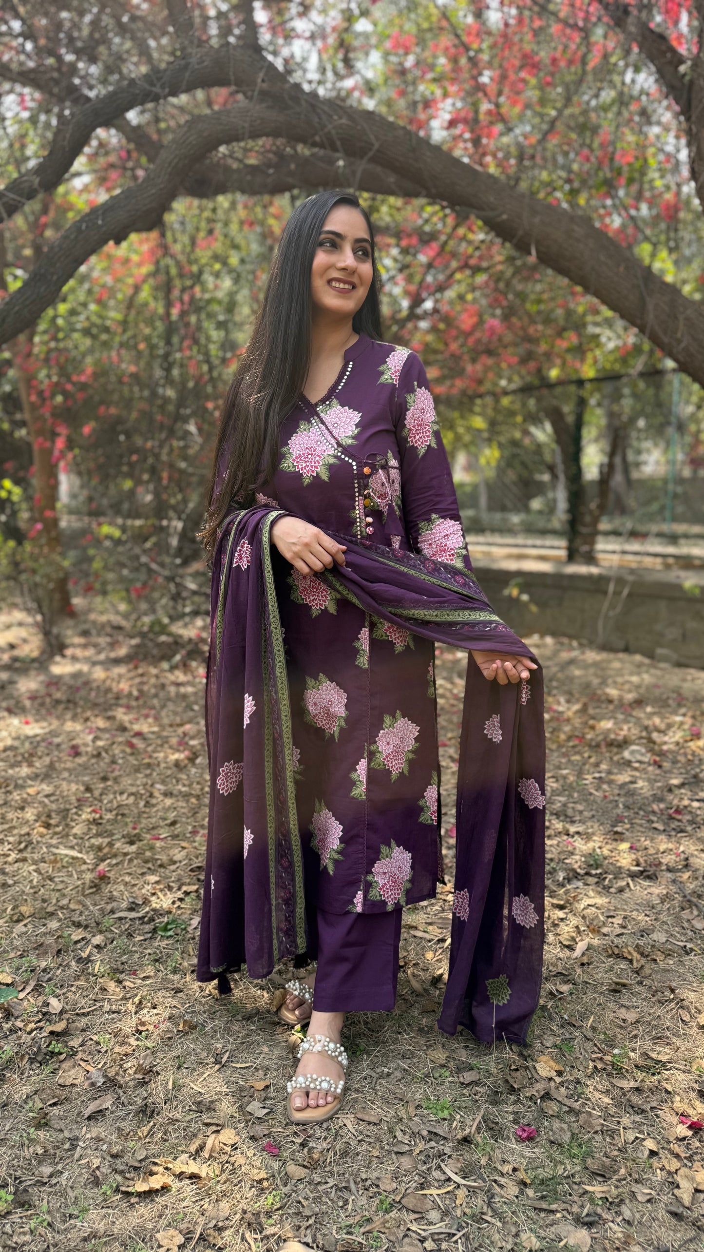 Priya Purple Cotton Suit
