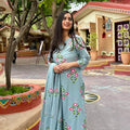 Prisha Blue Floral Suit