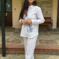 Neha White Embroidered Coord Set