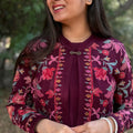 Diksha Wine Jacket Set