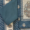 Zara Teal Schiffli Unstitched Suit