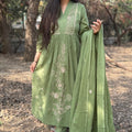 Priti Leaf Green A-Line Suit